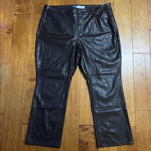 Old Navy High Rise Bootcut Brown Faux Leather Pants Size 16 Ankle Chic Capsule